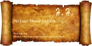 Holop Henrietta névjegykártya
